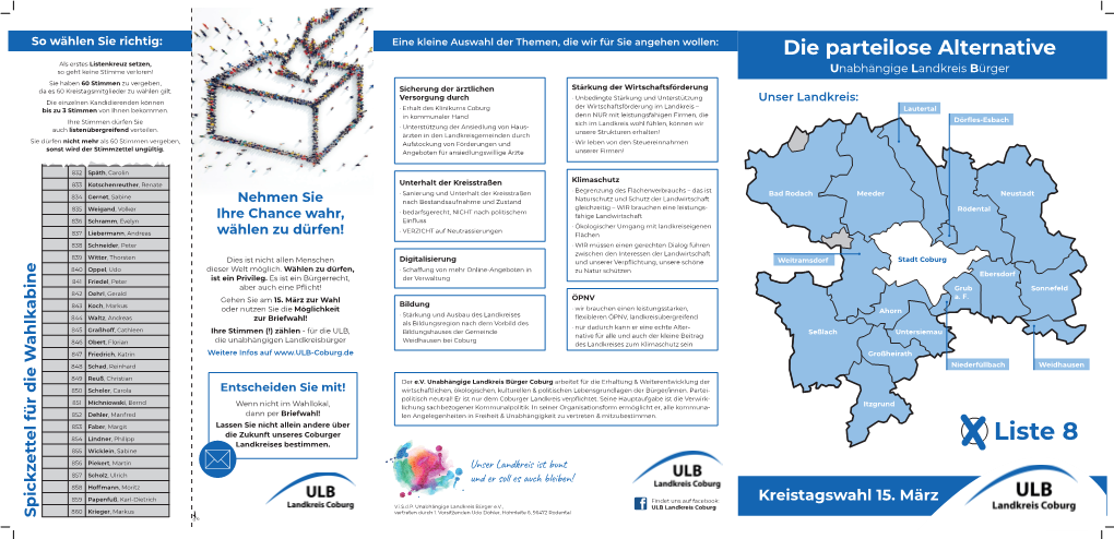 Liste 8 Landkreises Bestimmen