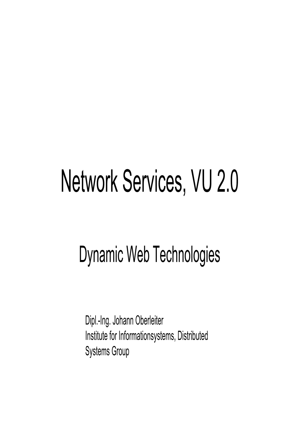 Network Services, VU 2.0