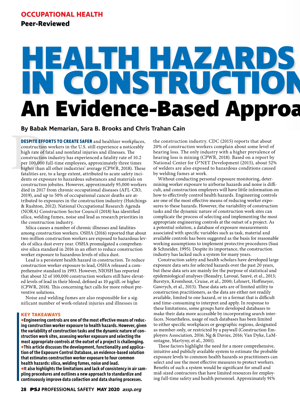 In Construction Health Hazards in Construction