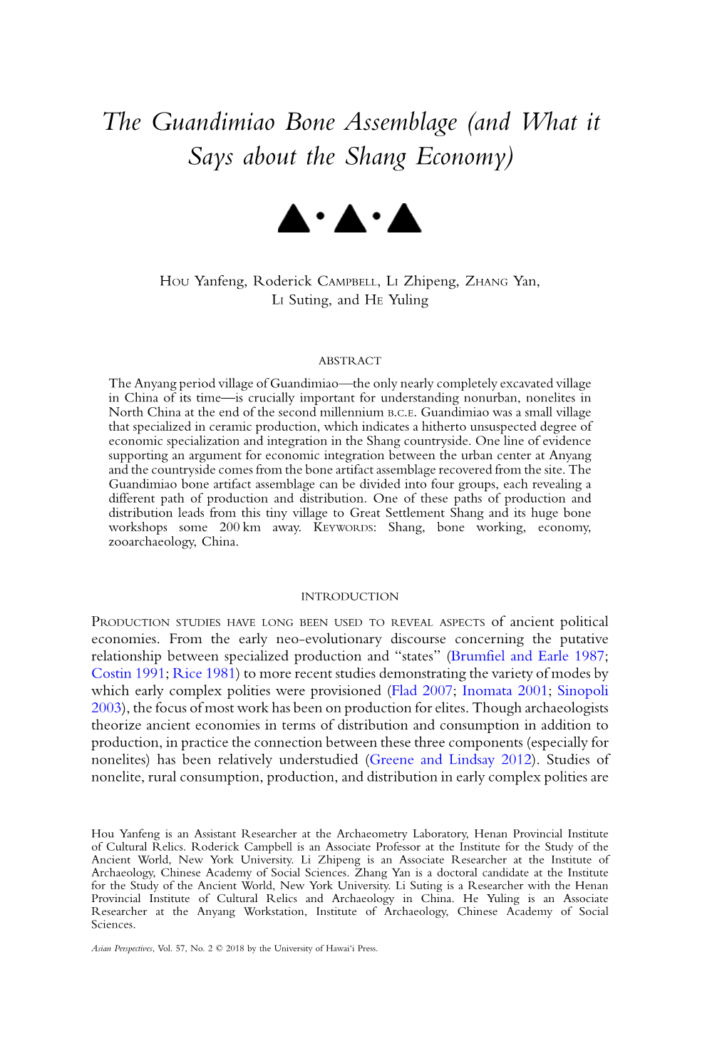 The Guandimiao Bone Assemblage (And What It Says About the Shang Economy)