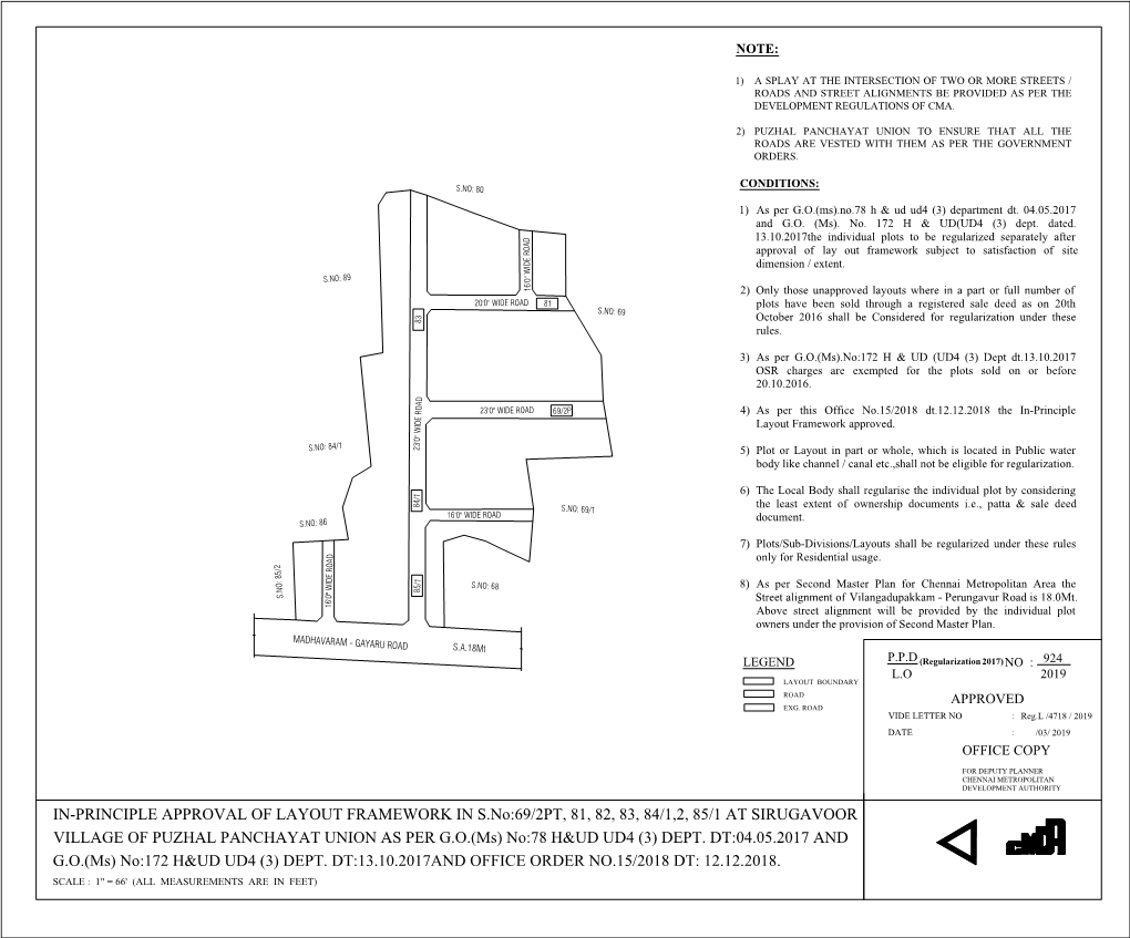 IN-PRINCIPLE APPROVAL of LAYOUT FRAMEWORK in S.No:69