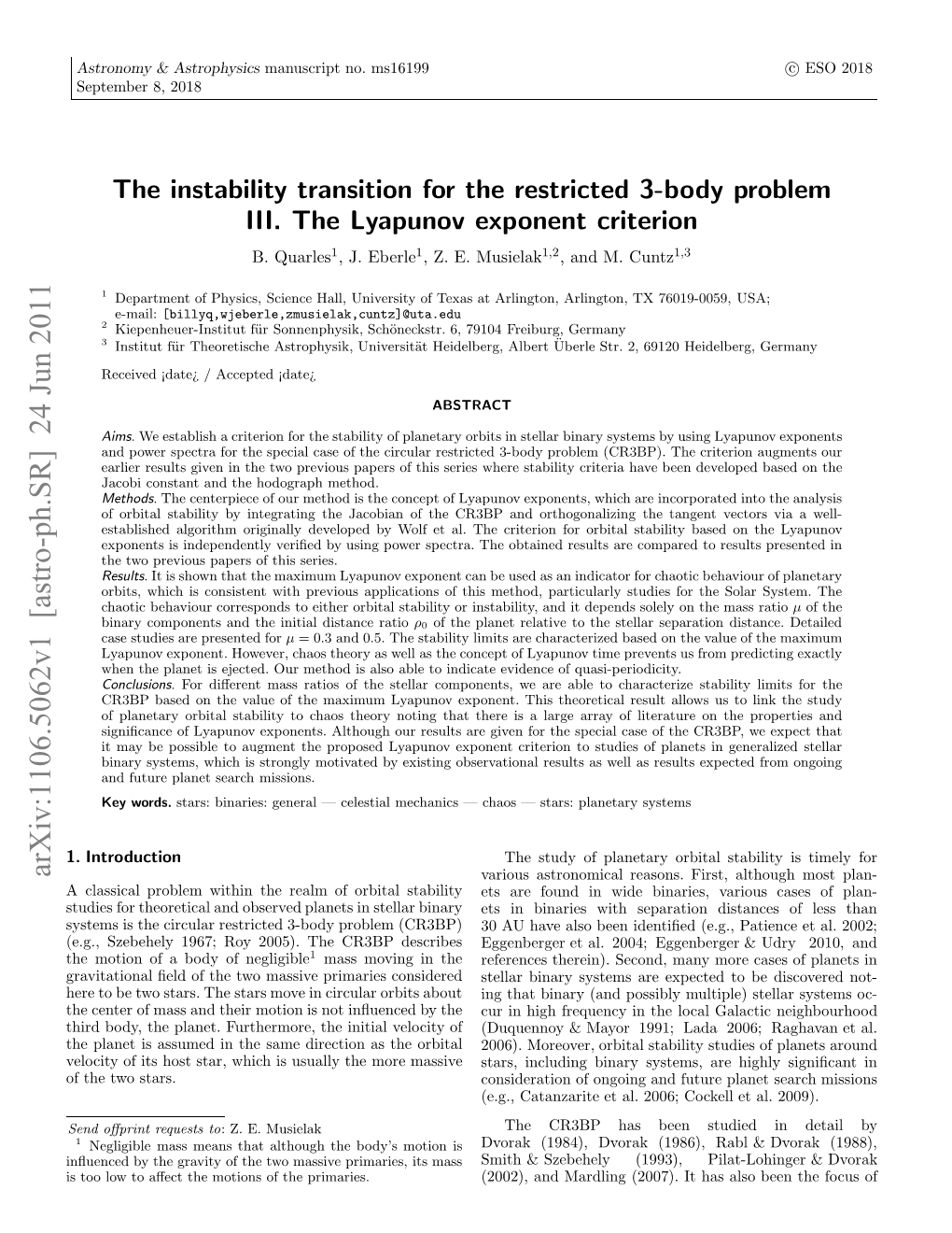 The Instability Transition for the Restricted 3-Body Problem. III. the Previous Papers in This Series