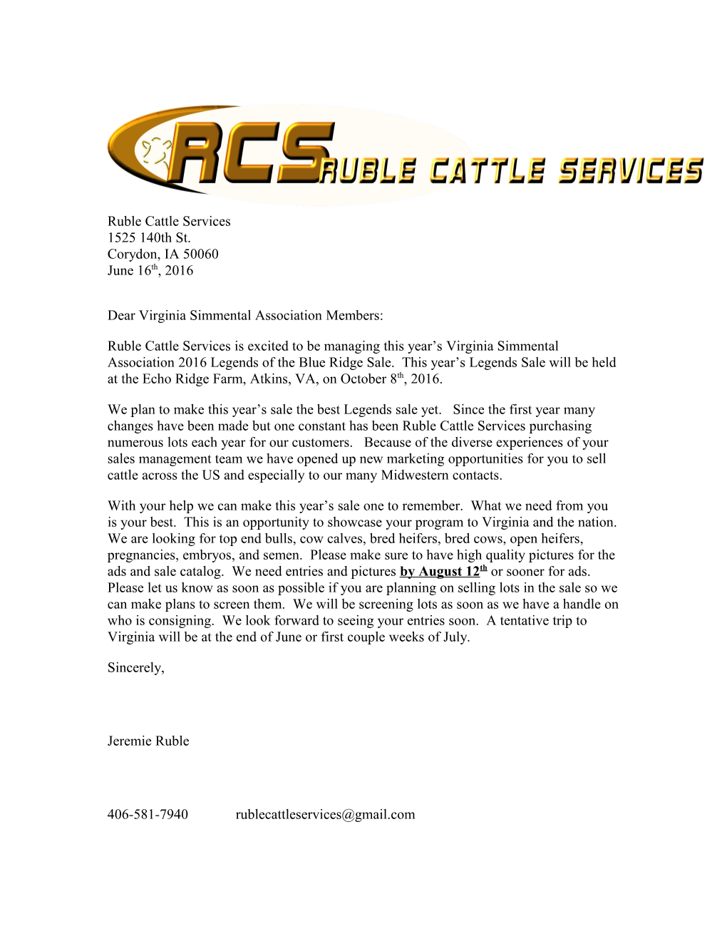 Dear Virginia Simmental Association Members