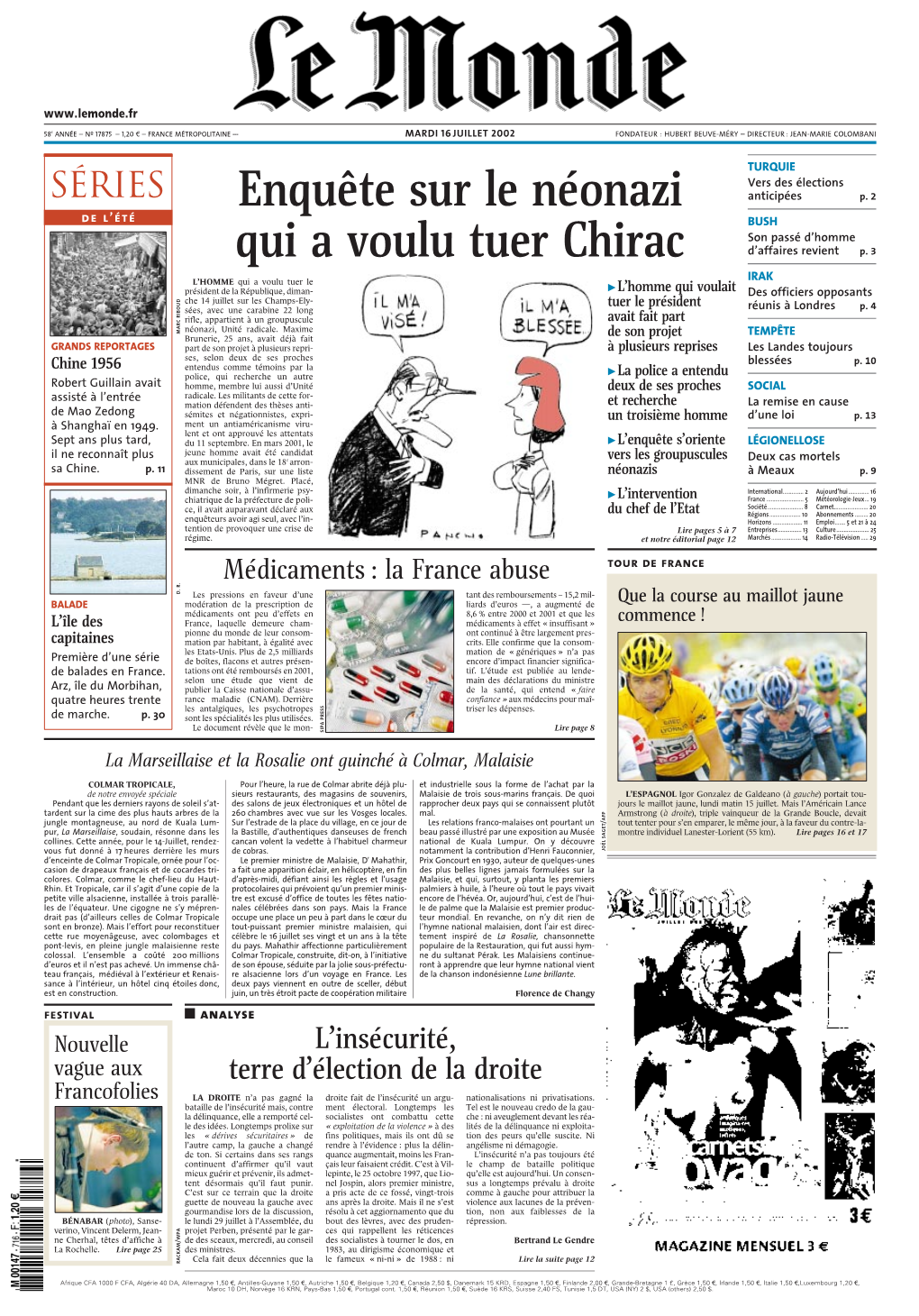 LE MONDE/PAGES&lt;UNE&gt;