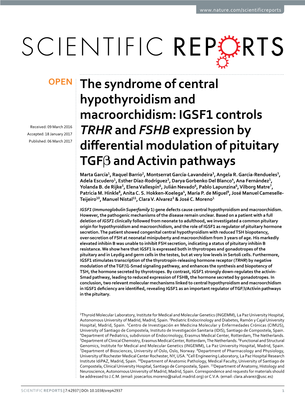 The Syndrome of Central Hypothyroidism And