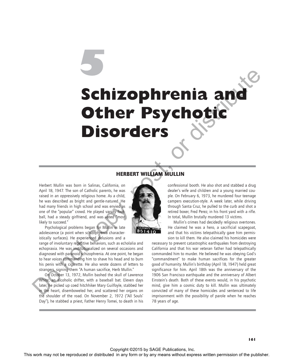 Schizophrenia and Other Psychotic Disorders Distribute Or HERBERT WILLIAM MULLIN