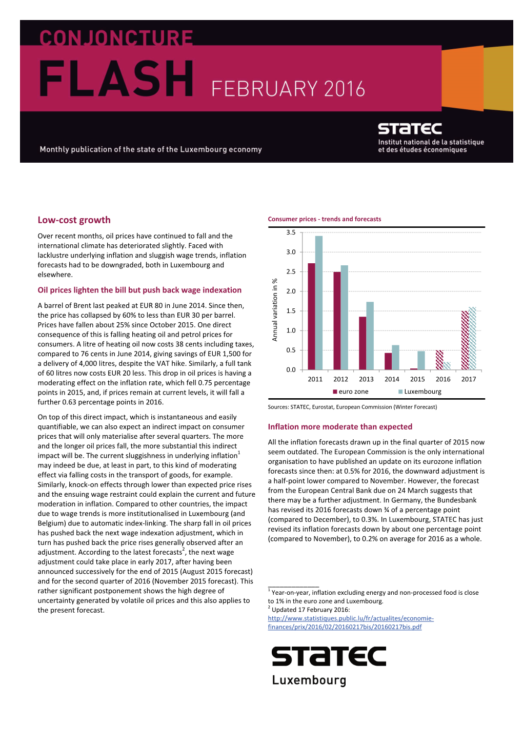 Flash Conjoncture February 2016