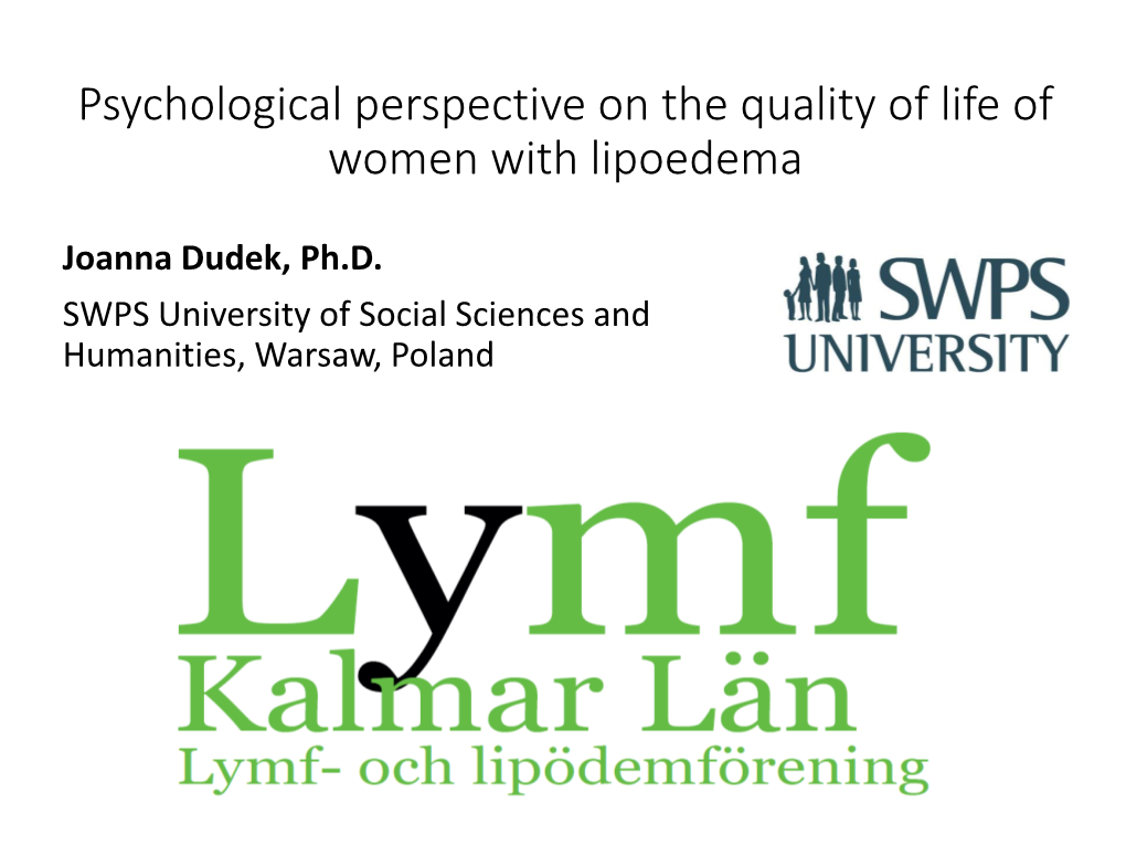 Quality of Life and Psychological Functioning of Patients with Lipedema