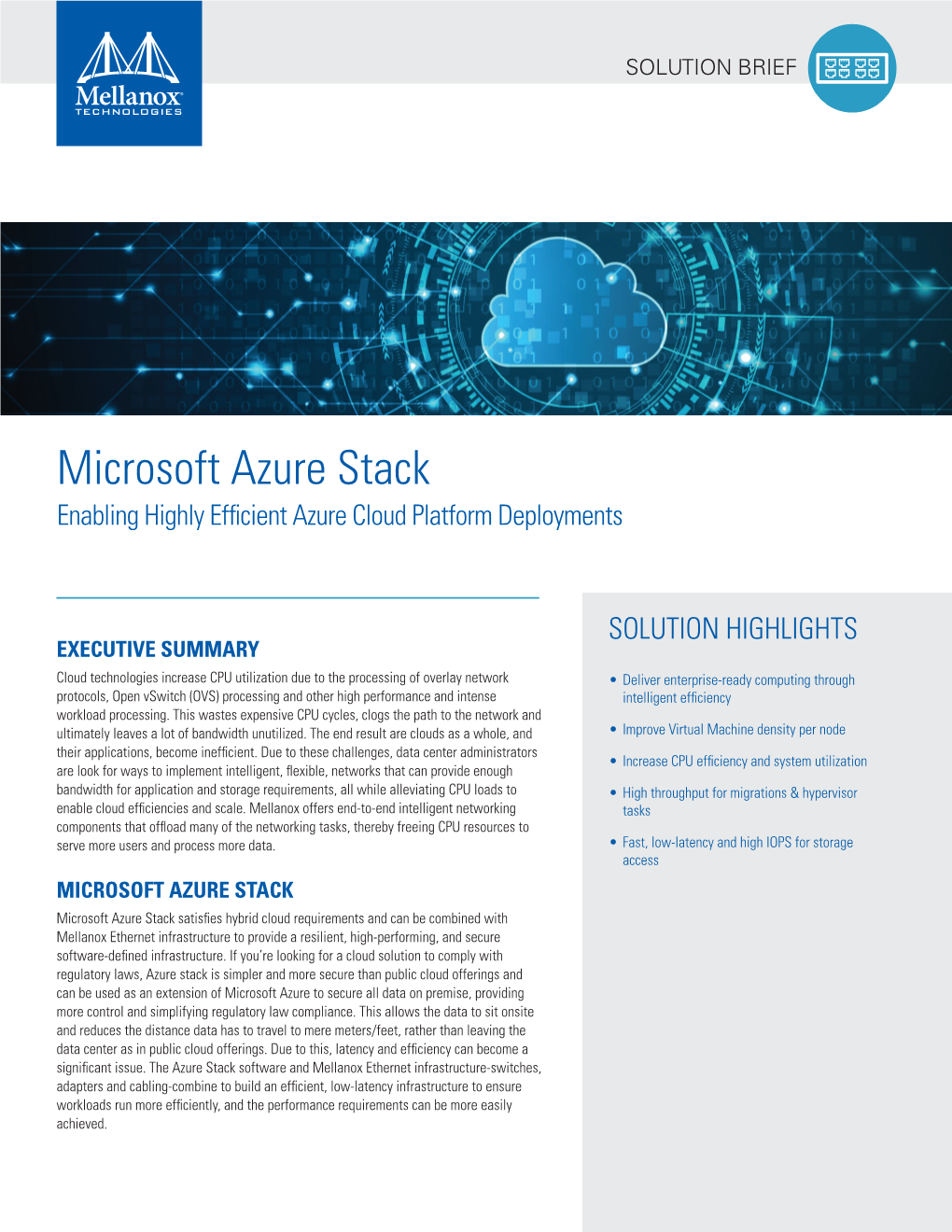 Microsoft Azure Stack Enabling Highly Efficient Azure Cloud Platform Deployments