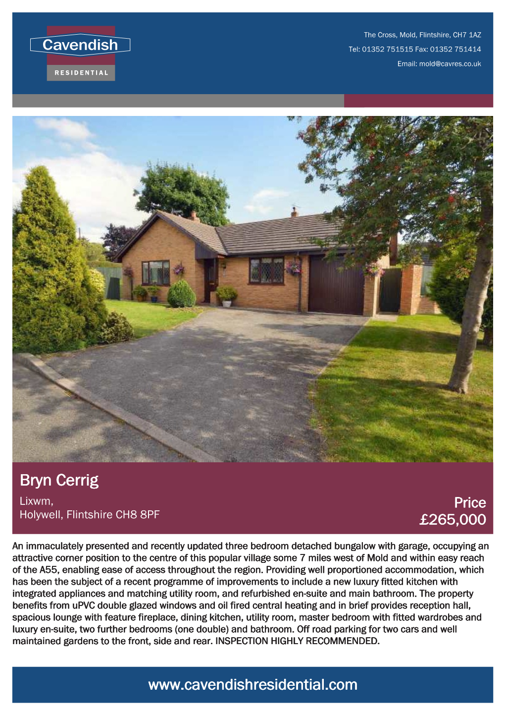 Bryn Cerrig Lixwm, Price Holywell, Flintshire CH8 8PF £265,000