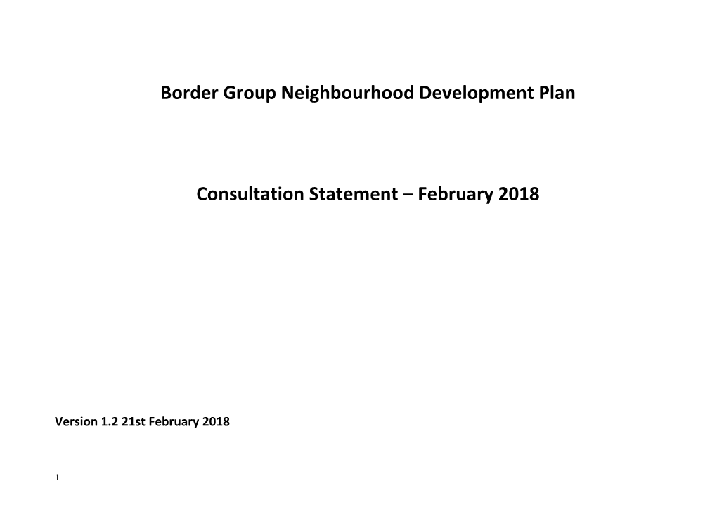 Consultation Statement – February 2018