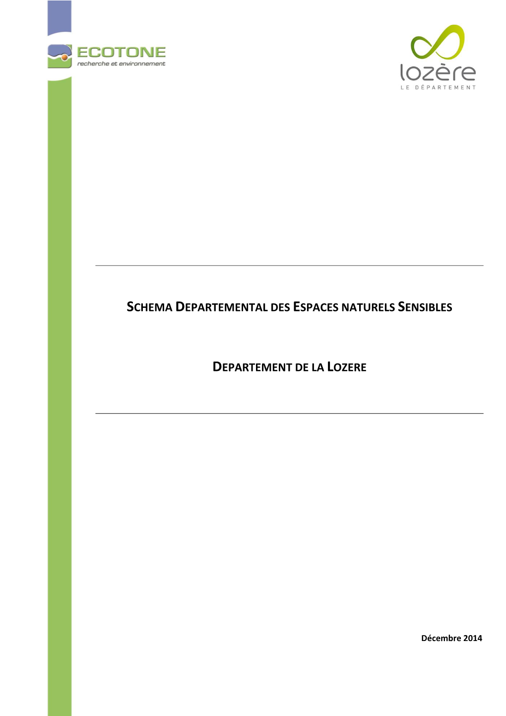 Schéma Départemental Des Espaces Naturels Sensibles Conseil Général De Lozère