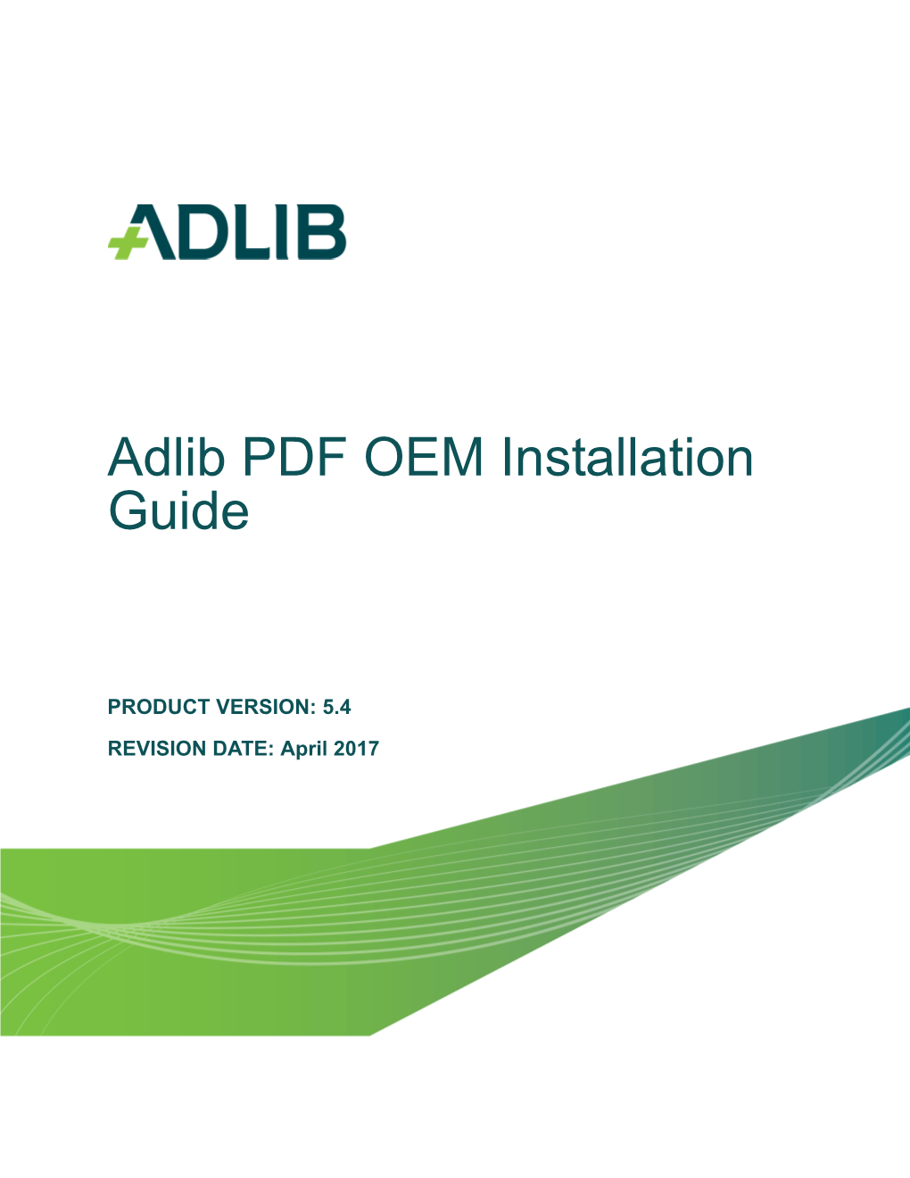 Adlib PDF OEM Installation Guide