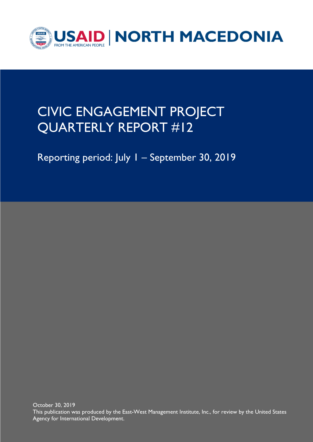 Civic Engagement Project Quarterly Report #12 Quarterly Report #10