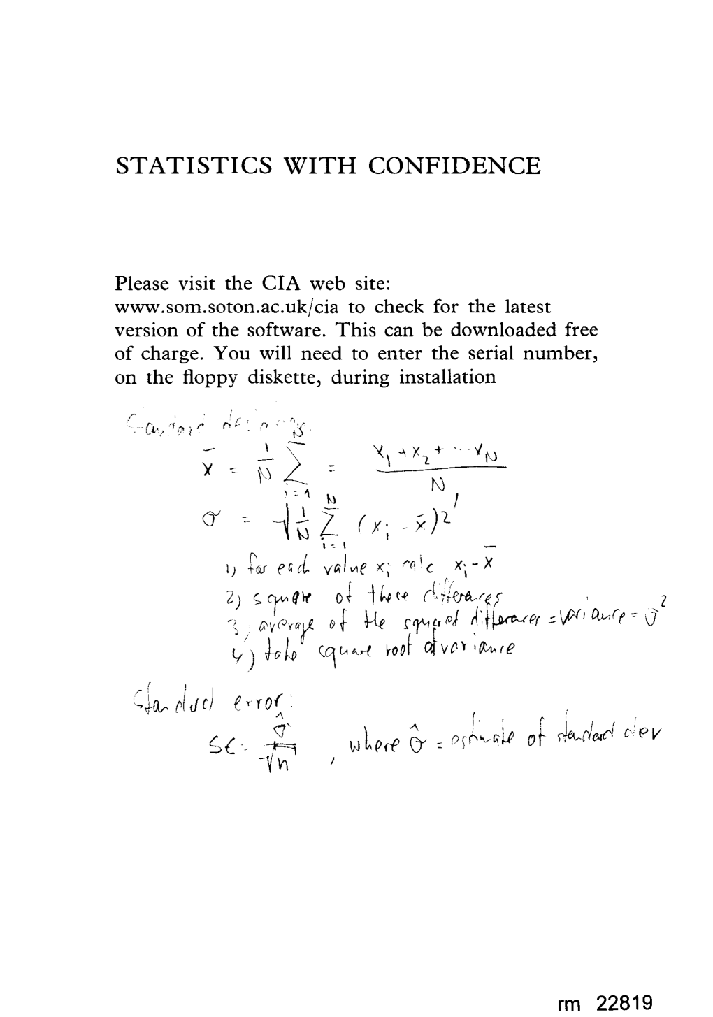 Statistics with Confidence