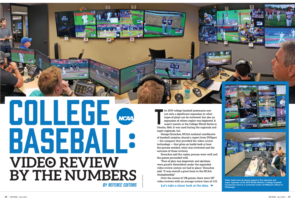 NCAA College Baseball Video Review by the Numbers