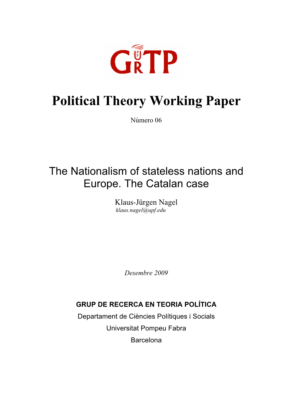 Political Theory Working Paper