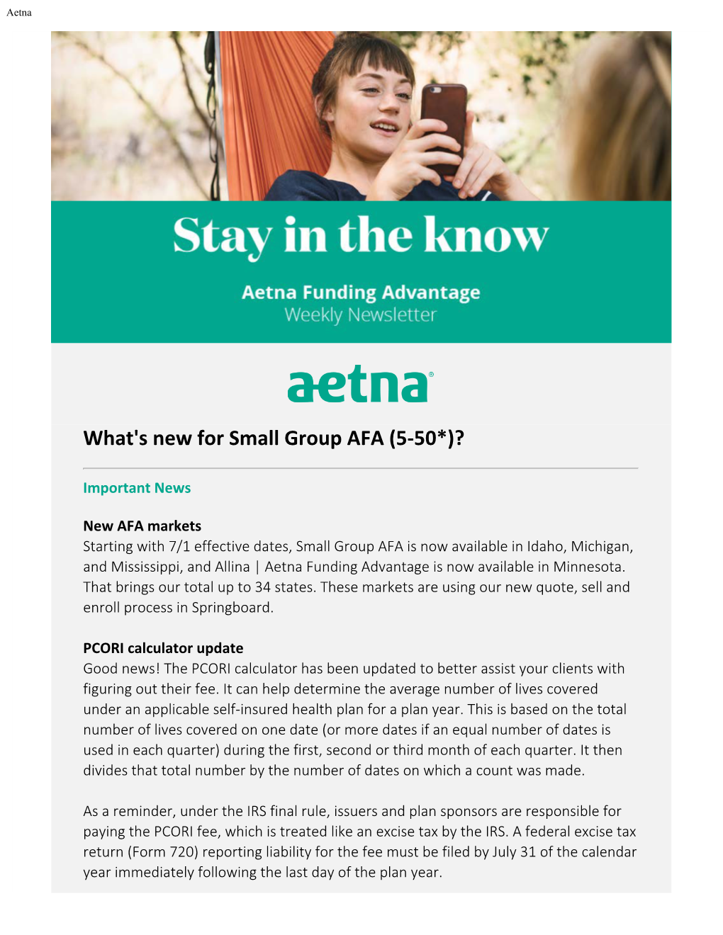 What's New for Small Group AFA (5-50*)?