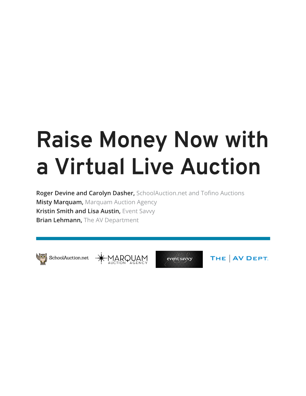 Raise Money Now with a Virtual Live Auction