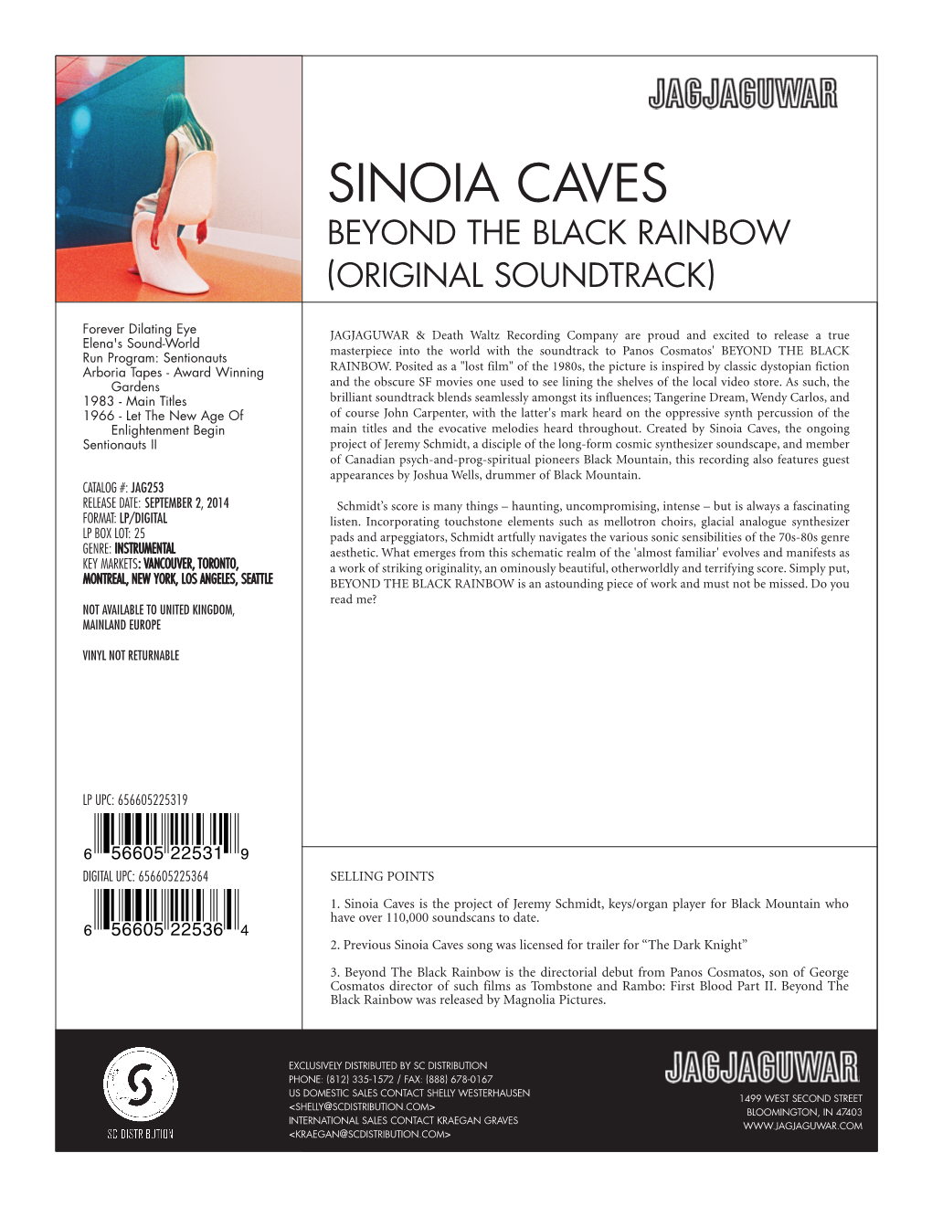 Sinoia Caves Beyond the Black Rainbow (Original Soundtrack)