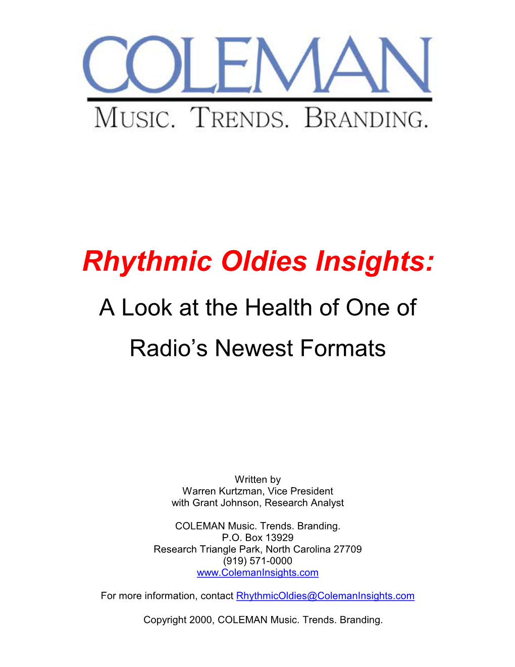 Rhythmic Oldies Insights: a Look at the Health of One of Radio’S Newest Formats