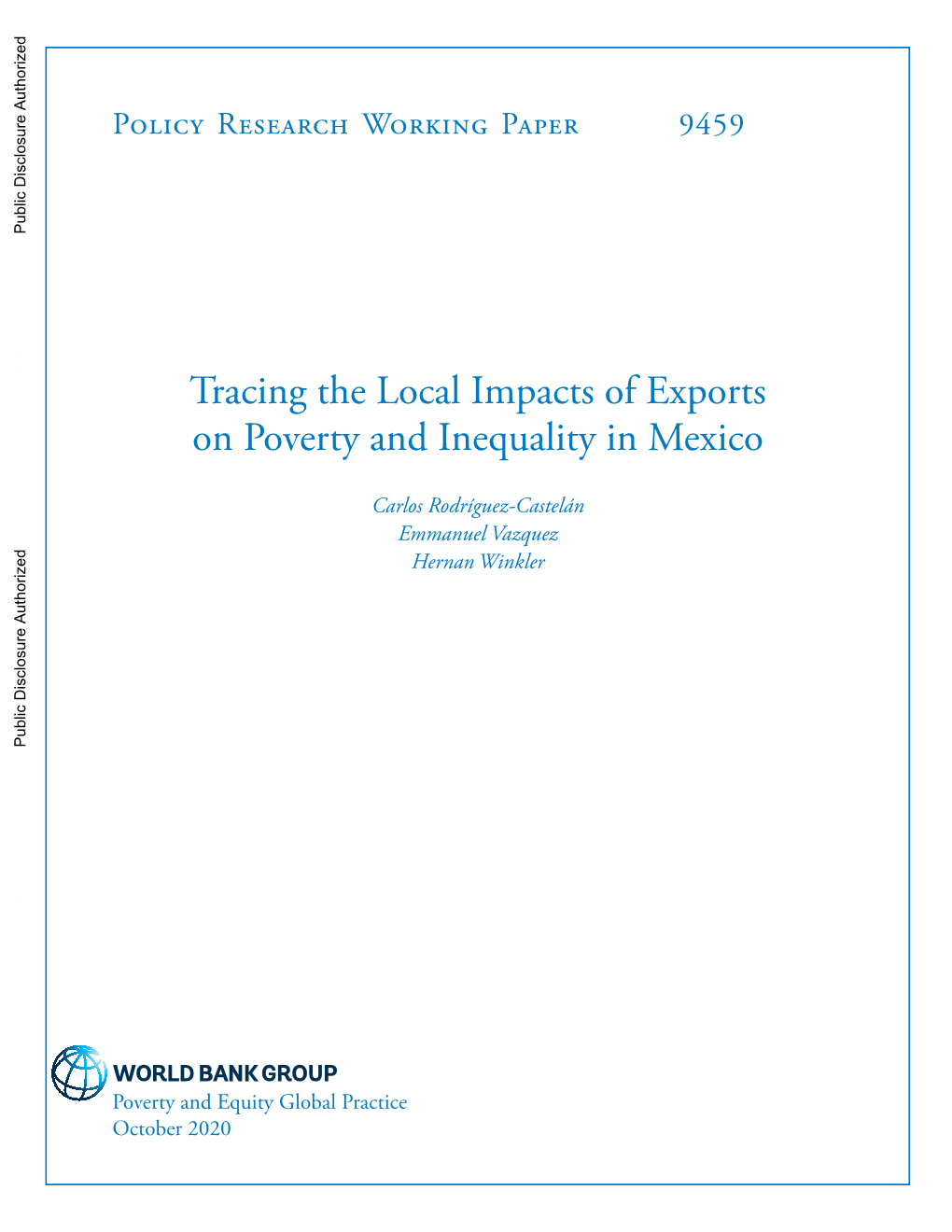 Tracing the Local Impacts of Exports on Poverty and Inequality in Mexico