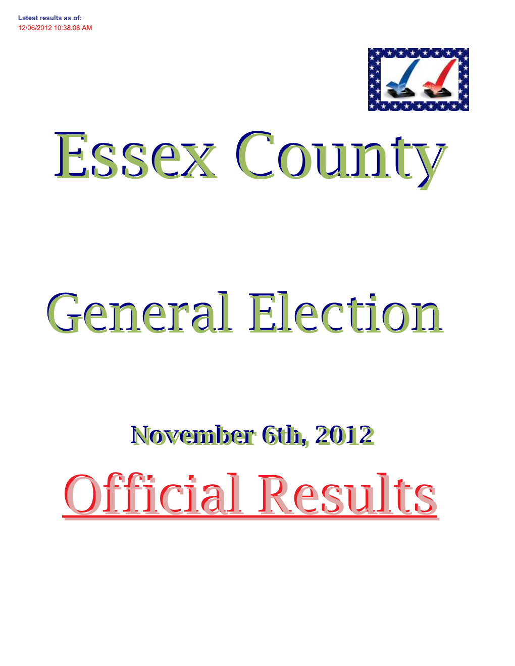 General Election Official Results