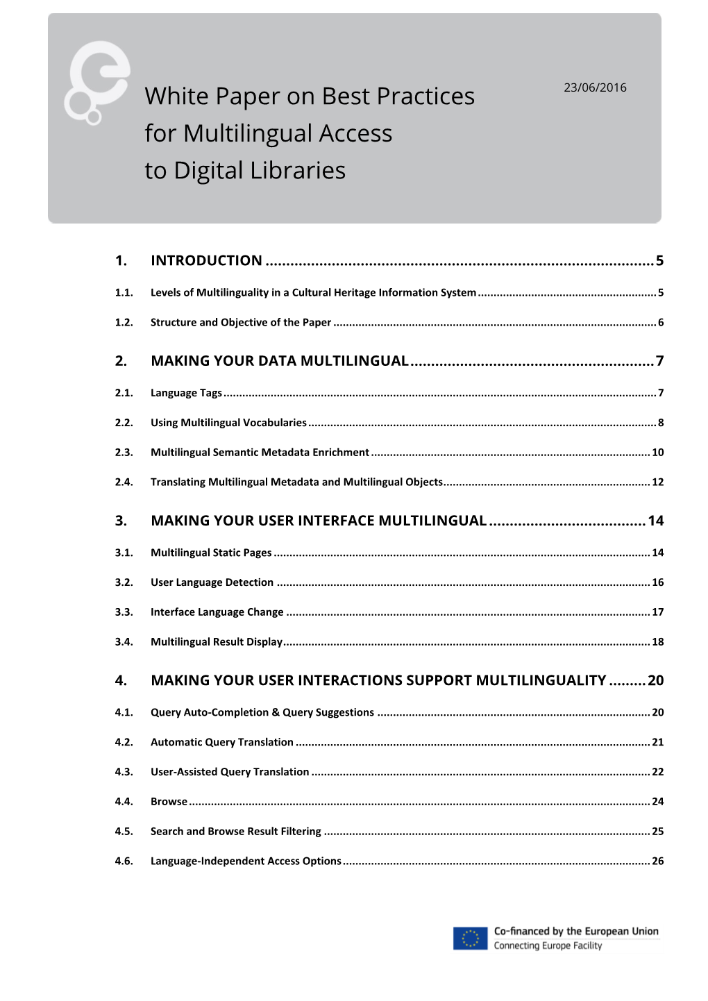 White Paper on Best Practices for Multilingual Access to Digital Libraries