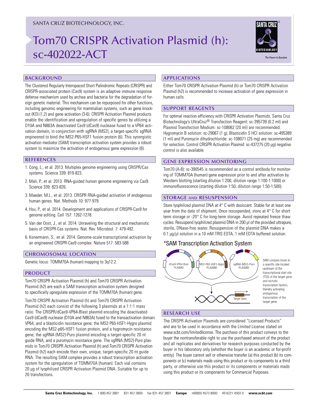 Tom70 CRISPR Activation Plasmid (H): Sc-402022-ACT