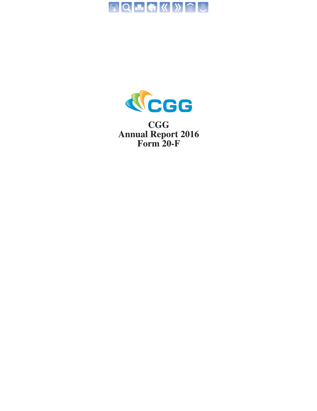 CGG Annual Report 2016 Form 20-F SECURITIES and EXCHANGE COMMISSION Washington, D.C
