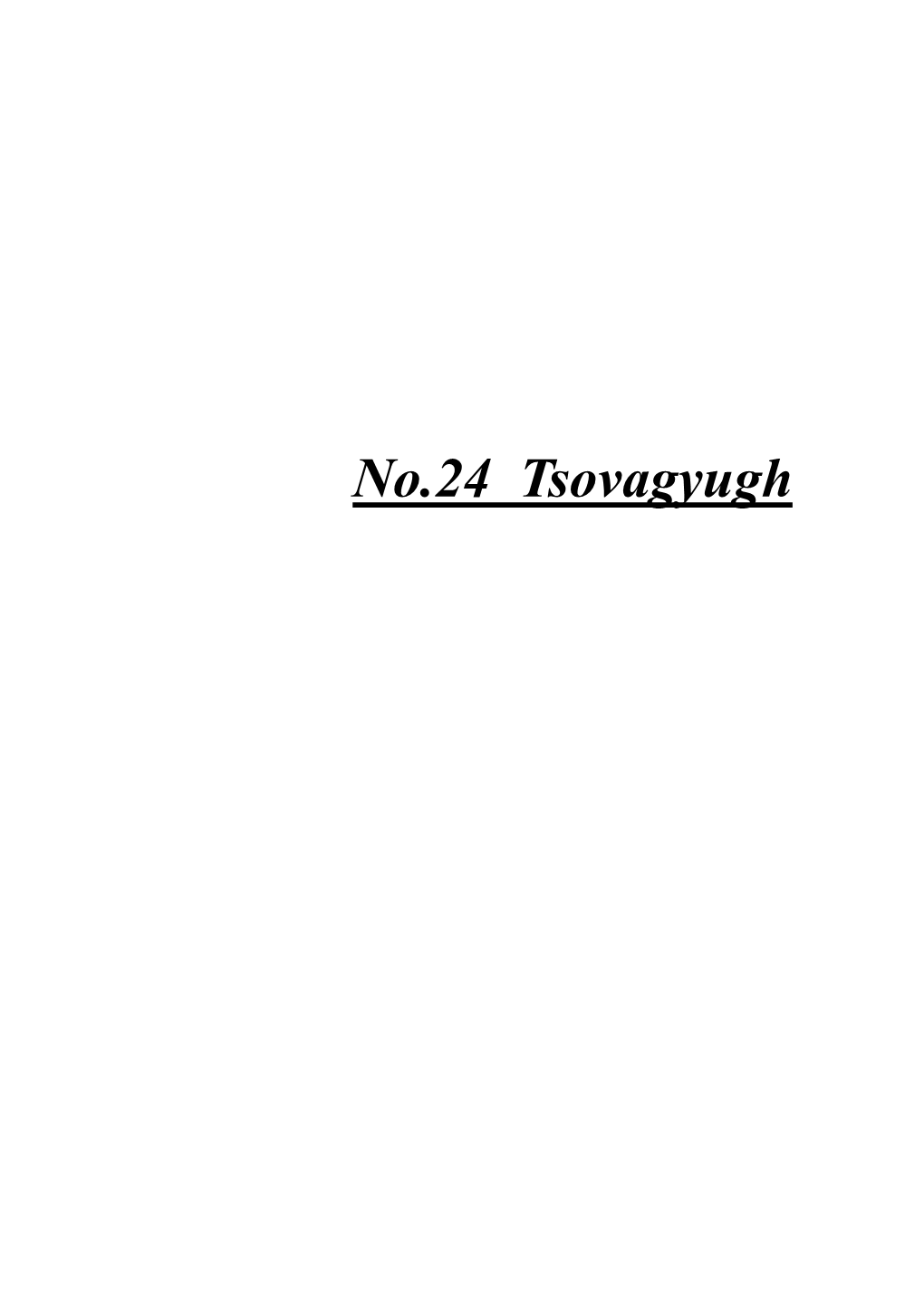 No.24 Tsovagyugh Study for Improvement of Information on Existing Water Sources Rural Water Supply and Sewage Systems in RA (Gegharkunik)