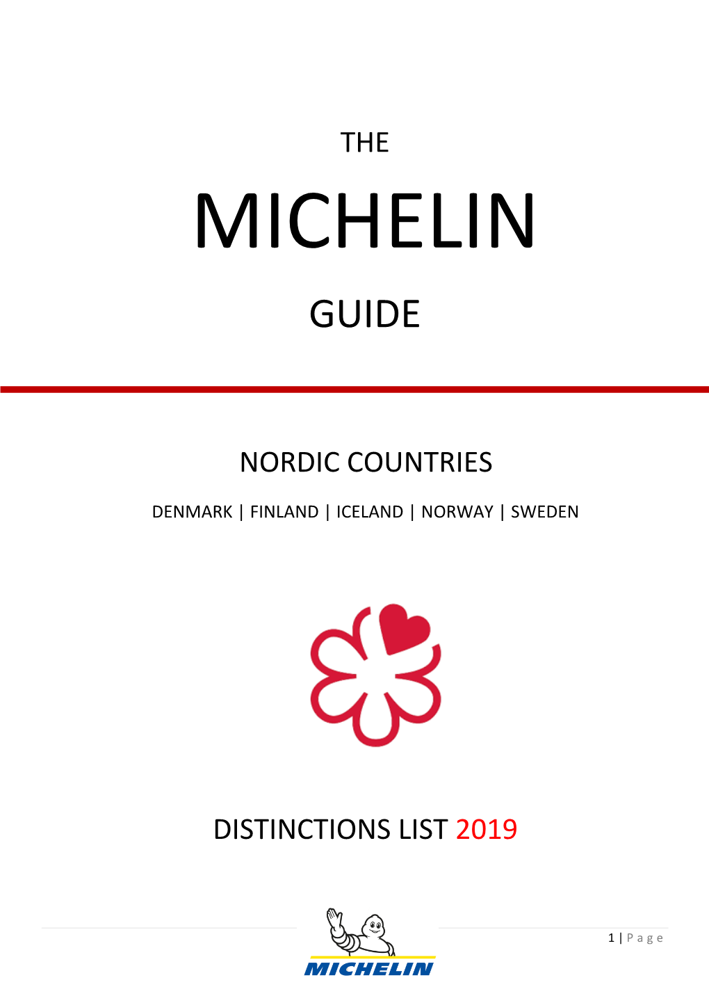 The Nordic Countries Distinctions List 2019