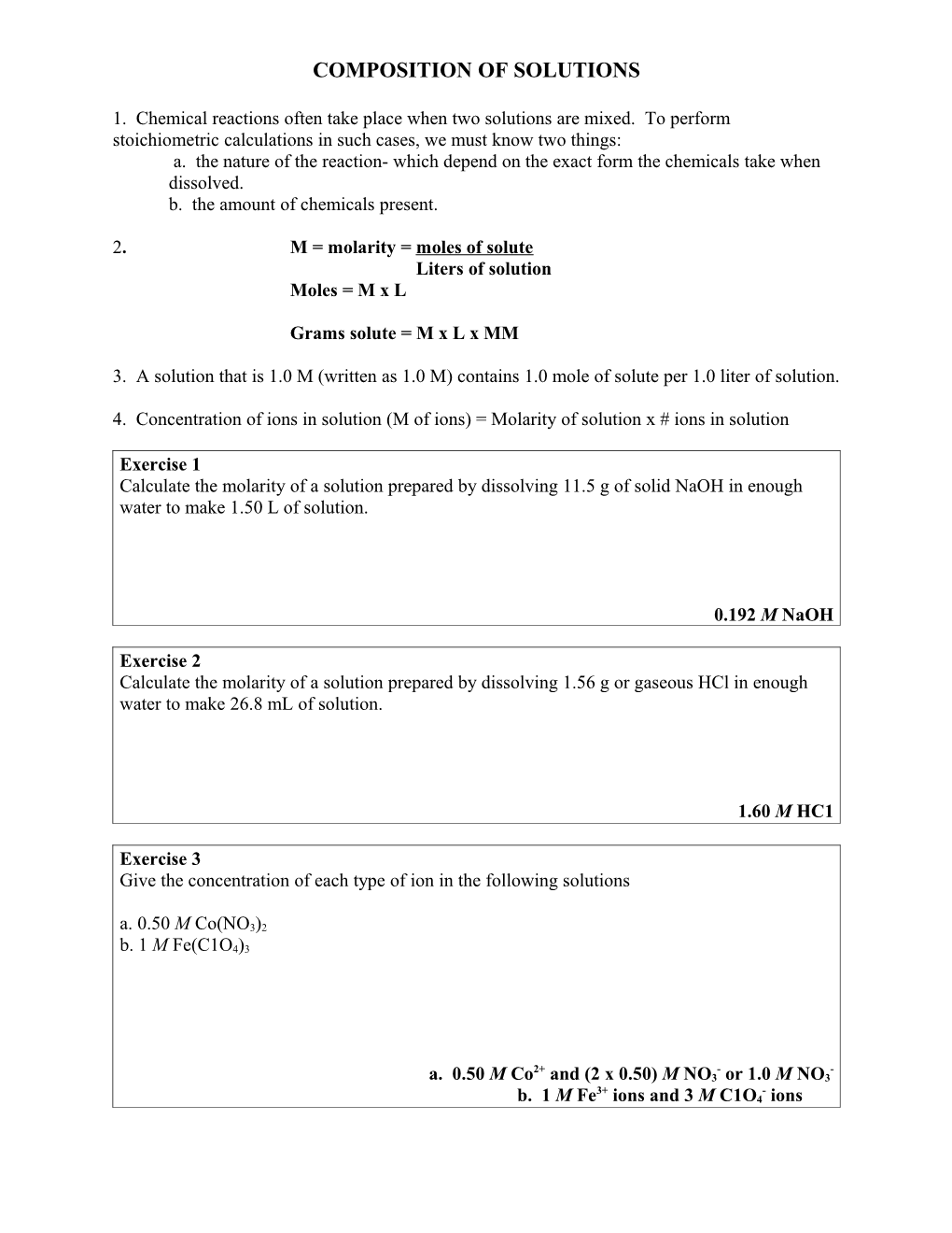 Composition of Solutions