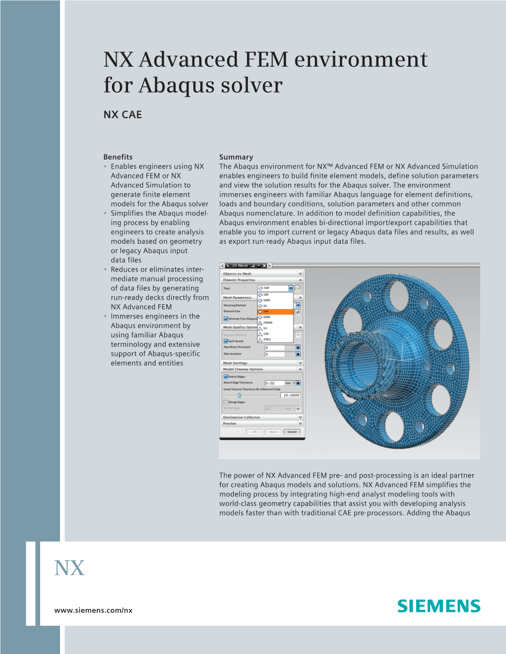 NX Advanced FEM Environment for Abaqus Solver