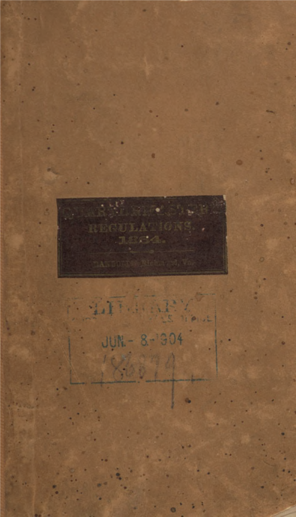 Regulations of the Confederate States Army for the Quartermaster's