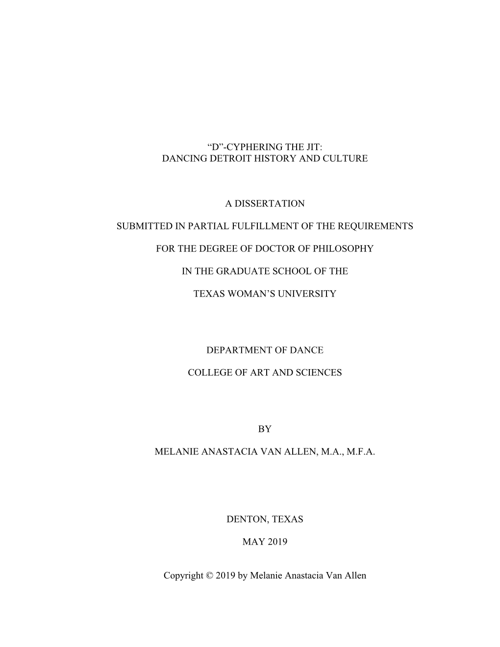 Mvanallen Final Dissertation Dcyphering the Jit with Graduate