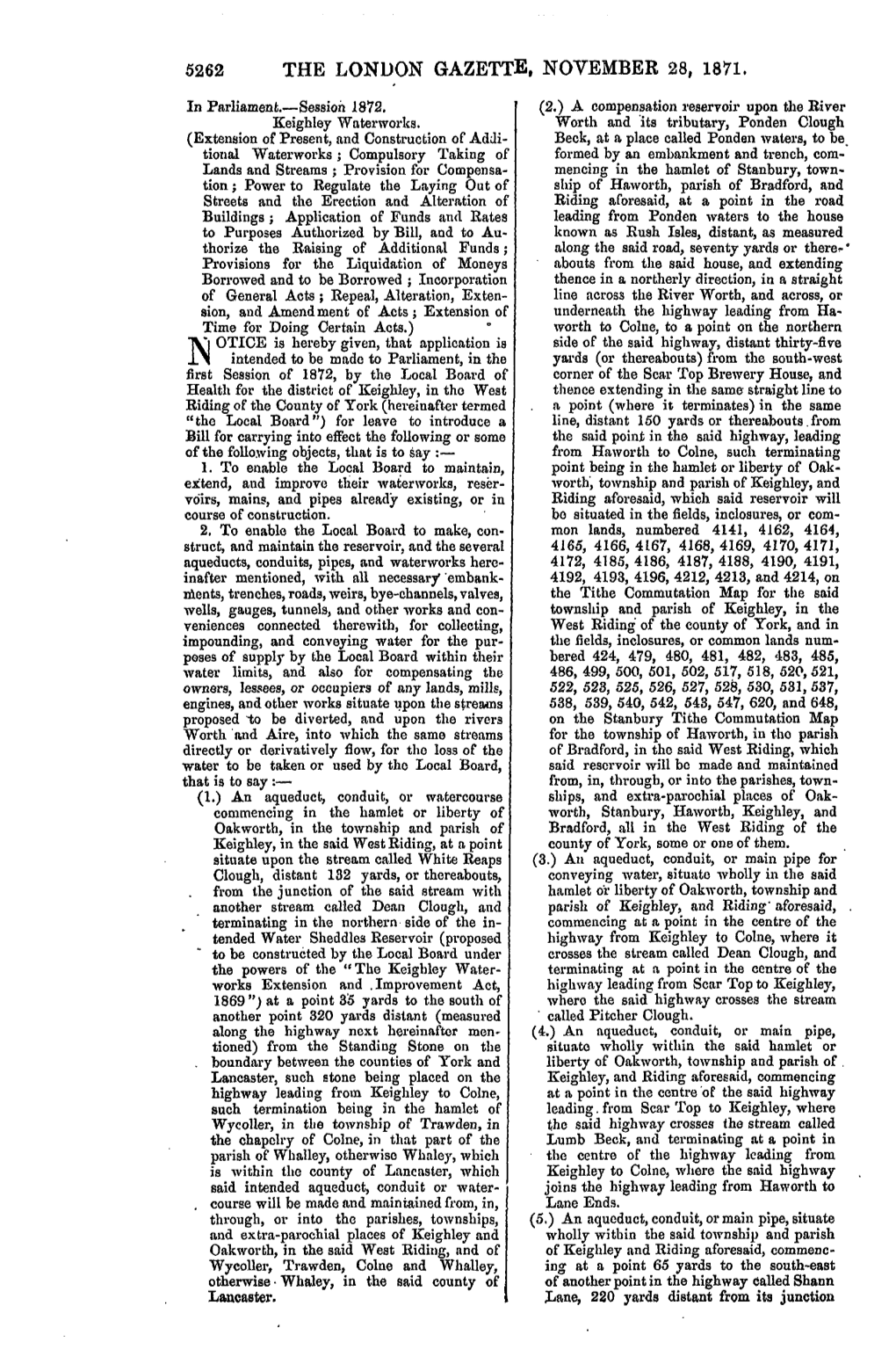 The London Gazette, November 28, 1871