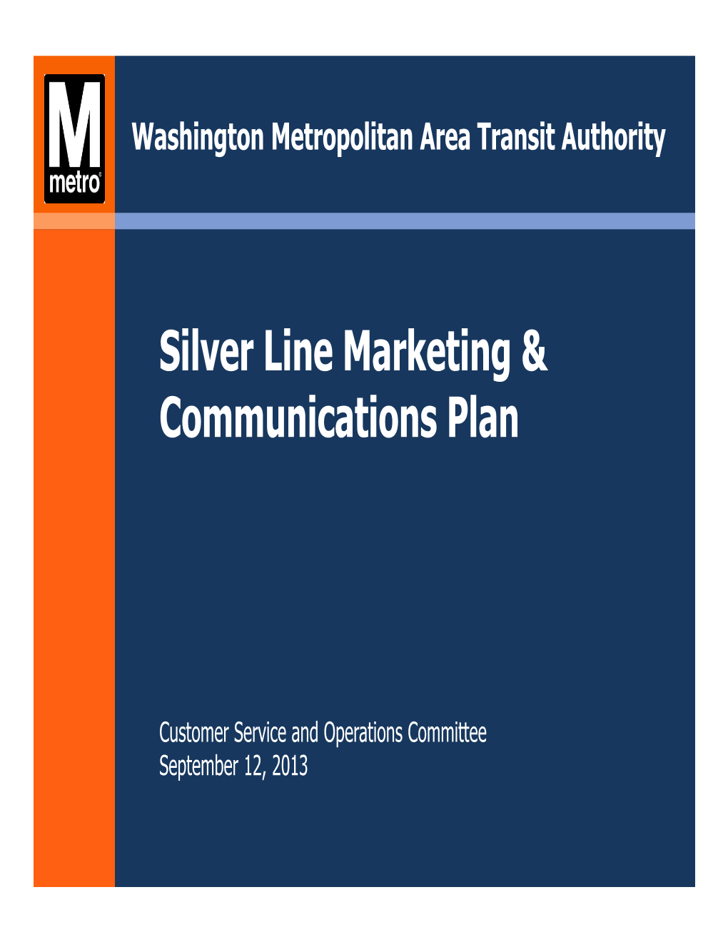 Silver Line Marketing & Communications Plan
