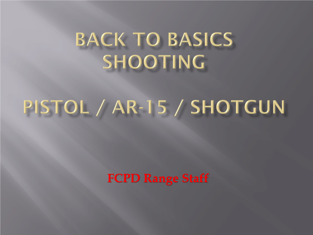 Basics Shooting