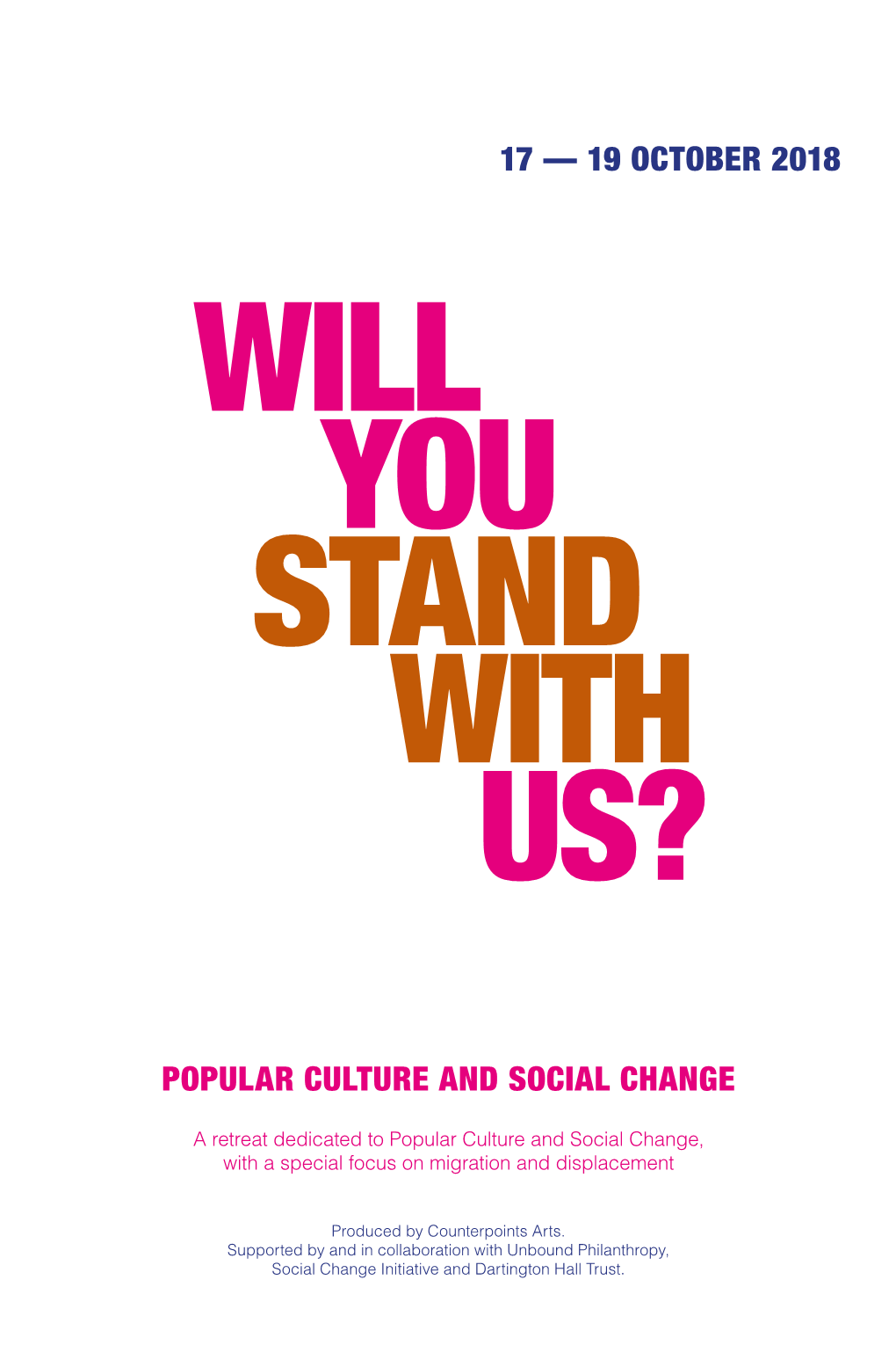 Popular Culture and Social Change 17 — 19 October 2018