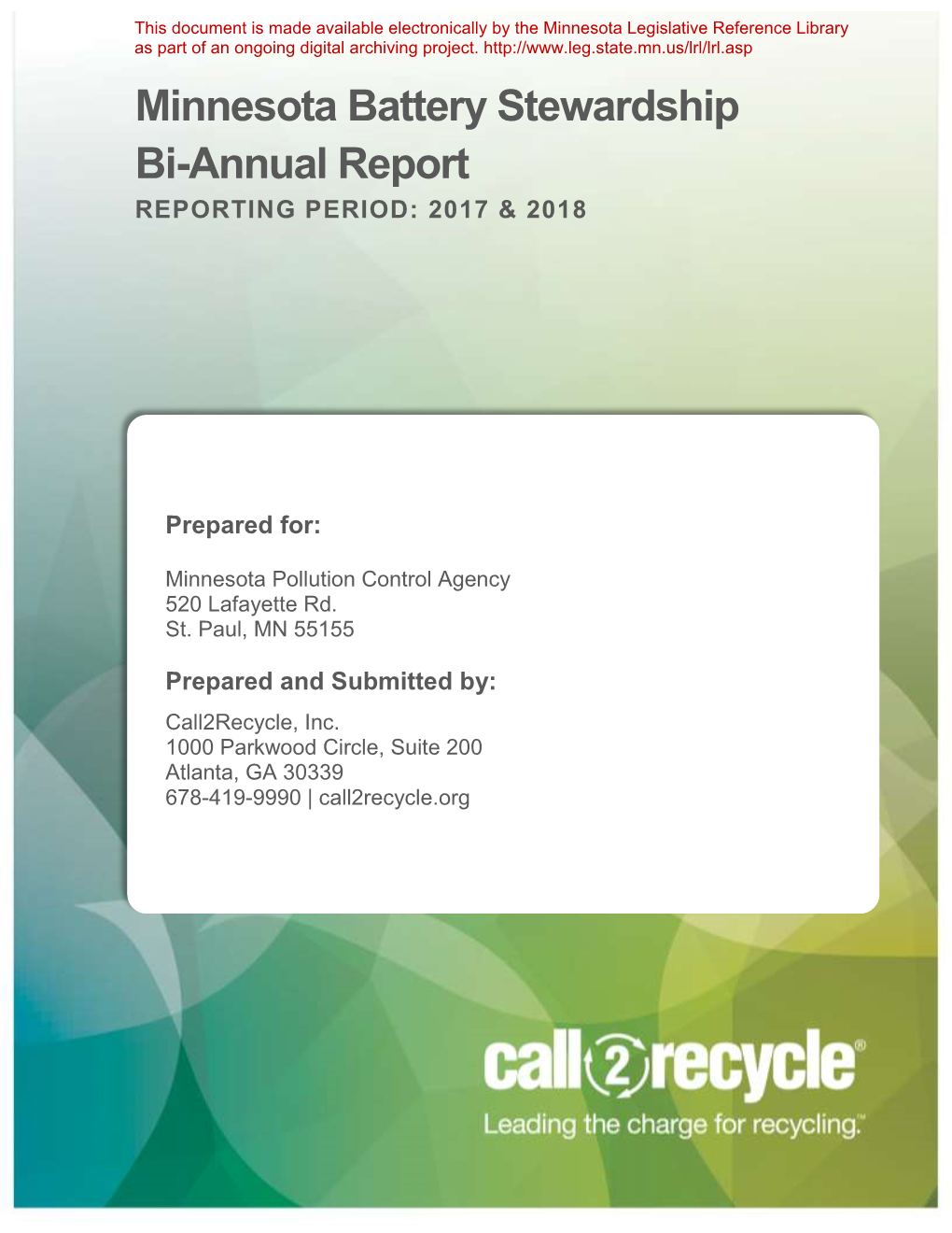 Bi-Annual Report REPORTING PERIOD: 2017 & 2018