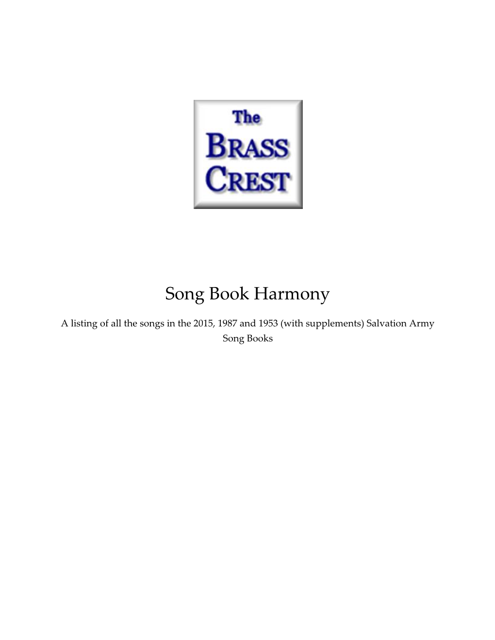 Song Book Harmony