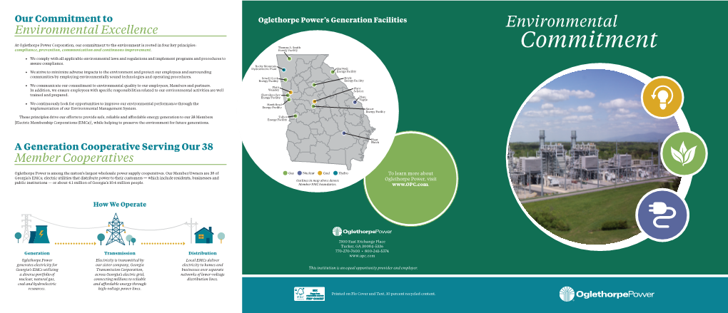 Commitment to Oglethorpe Power’S Generation Facilities Environmental Environmental Excellence