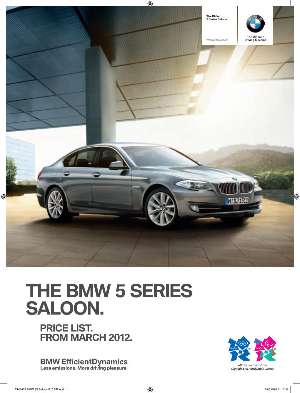 THE BMW 5 Series SALOON. Price List