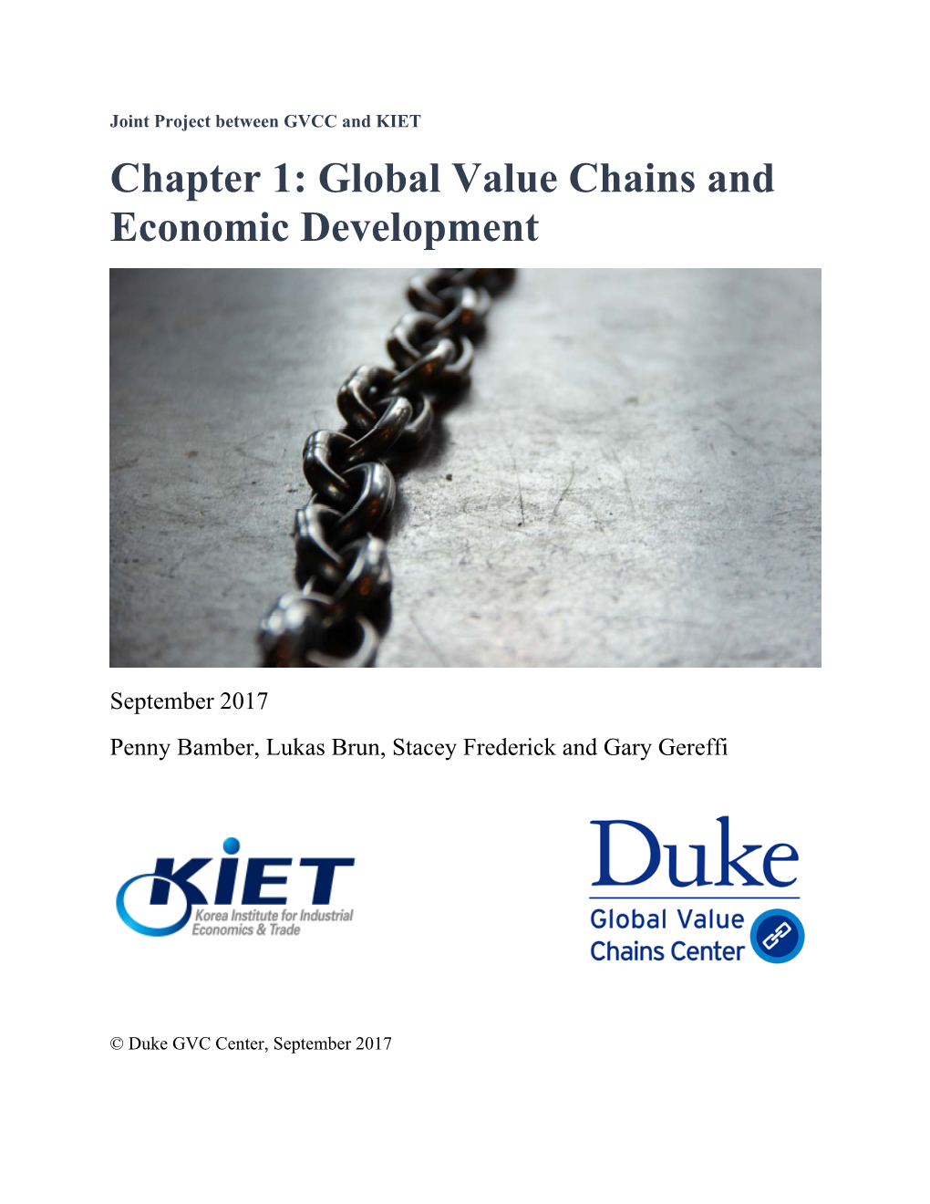 Global Value Chains and Economic Development