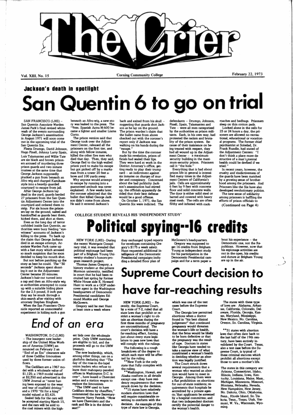 San Quentin 6To Go on Trial