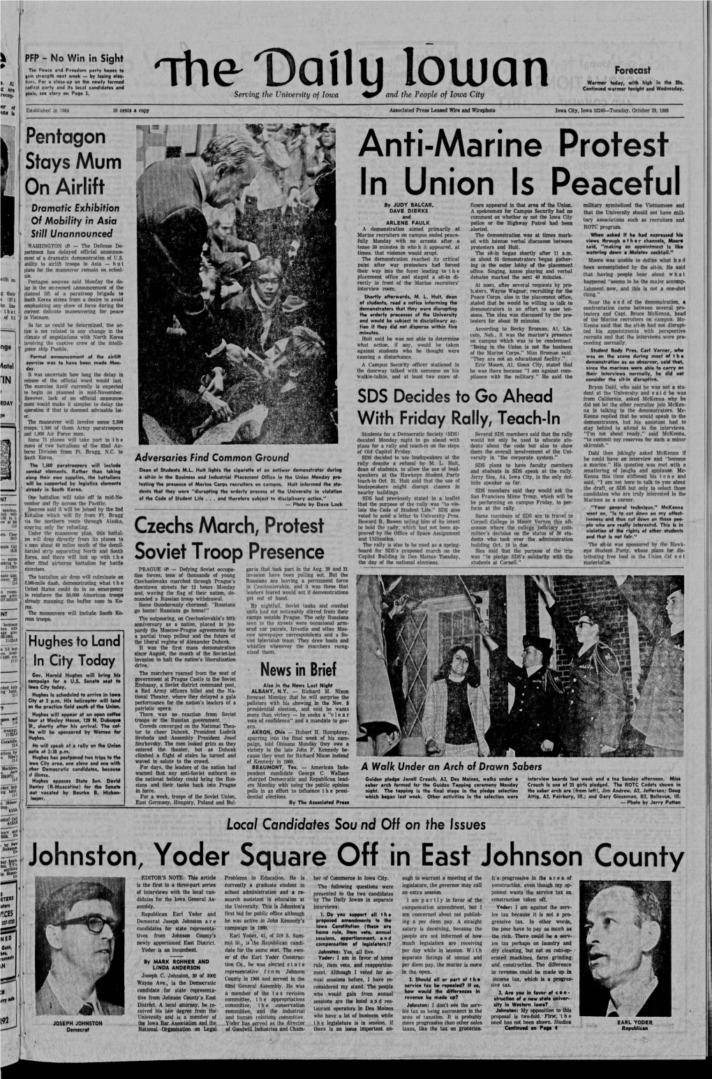 Daily Iowan (Iowa City, Iowa), 1968-10-29