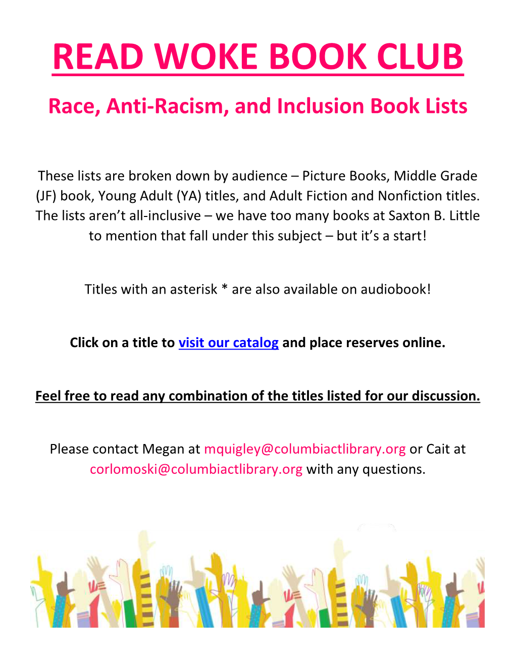 READ WOKE BOOK CLUB Race, Anti-Racism, and Inclusion Book Lists