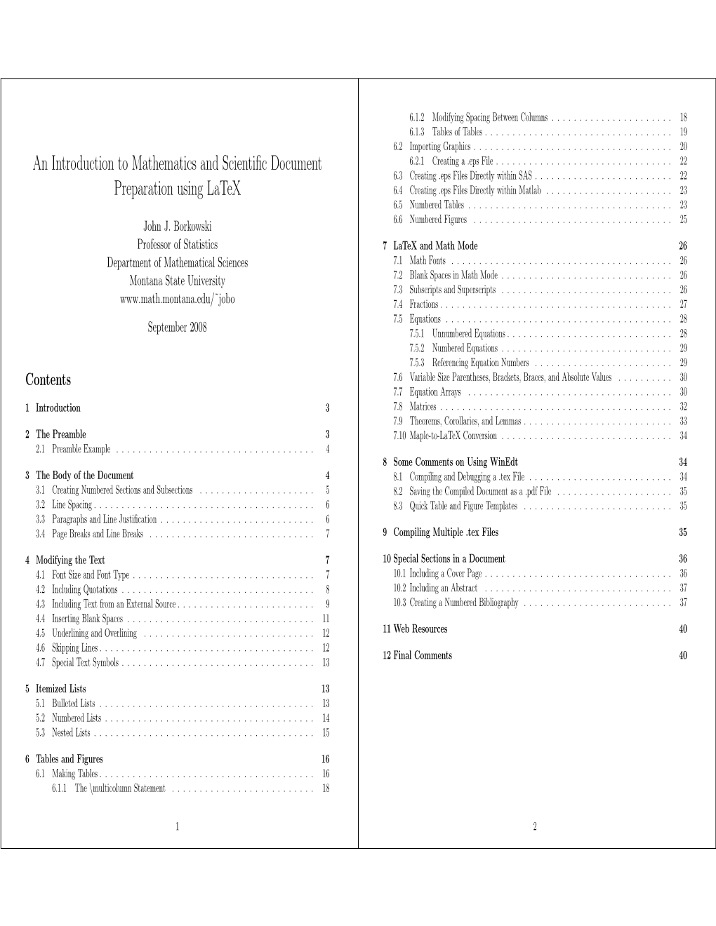 An Introduction to Mathematics and Scientific Document Preparation • Using Latex} for Label, Enter the Label You Want Associated with That Reference