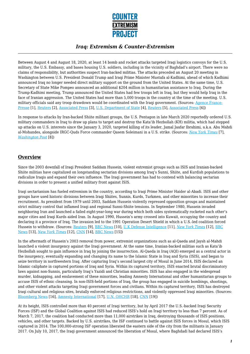 Iraq: Extremism & Counter-Extremism